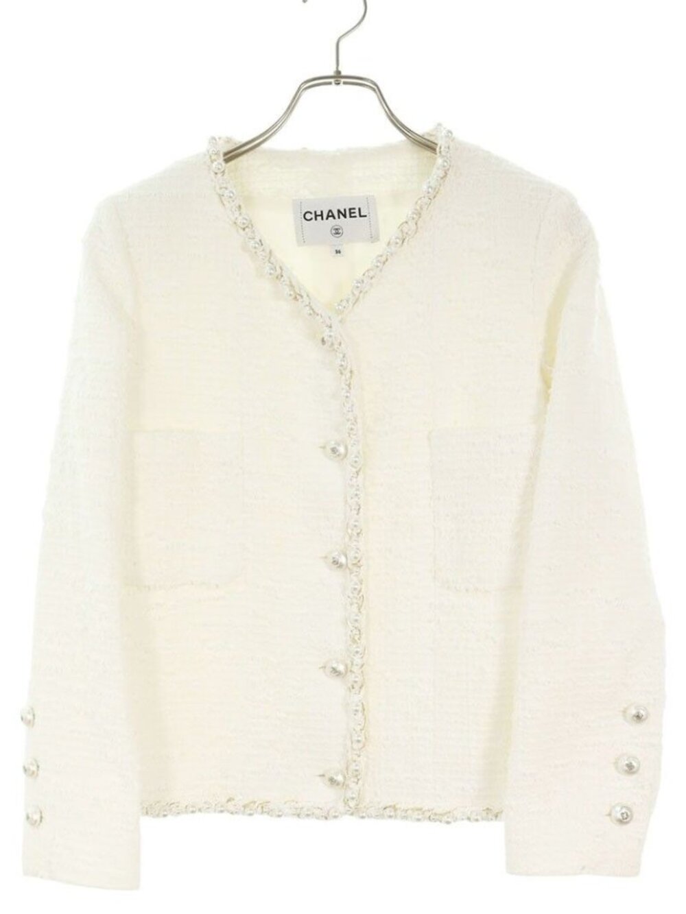 Chanel Collarless Tweed Jacket 36